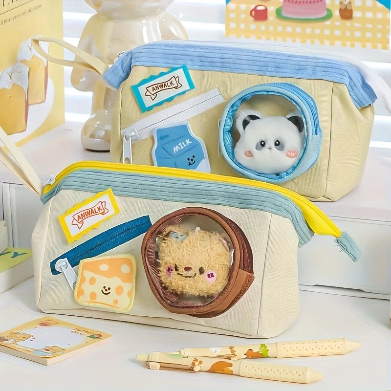 Kawaii Bag Large Capacity Ins Pencil Case for Girls, Cute School Supplies Organizer Pouch, Teen Student Stationery Storage