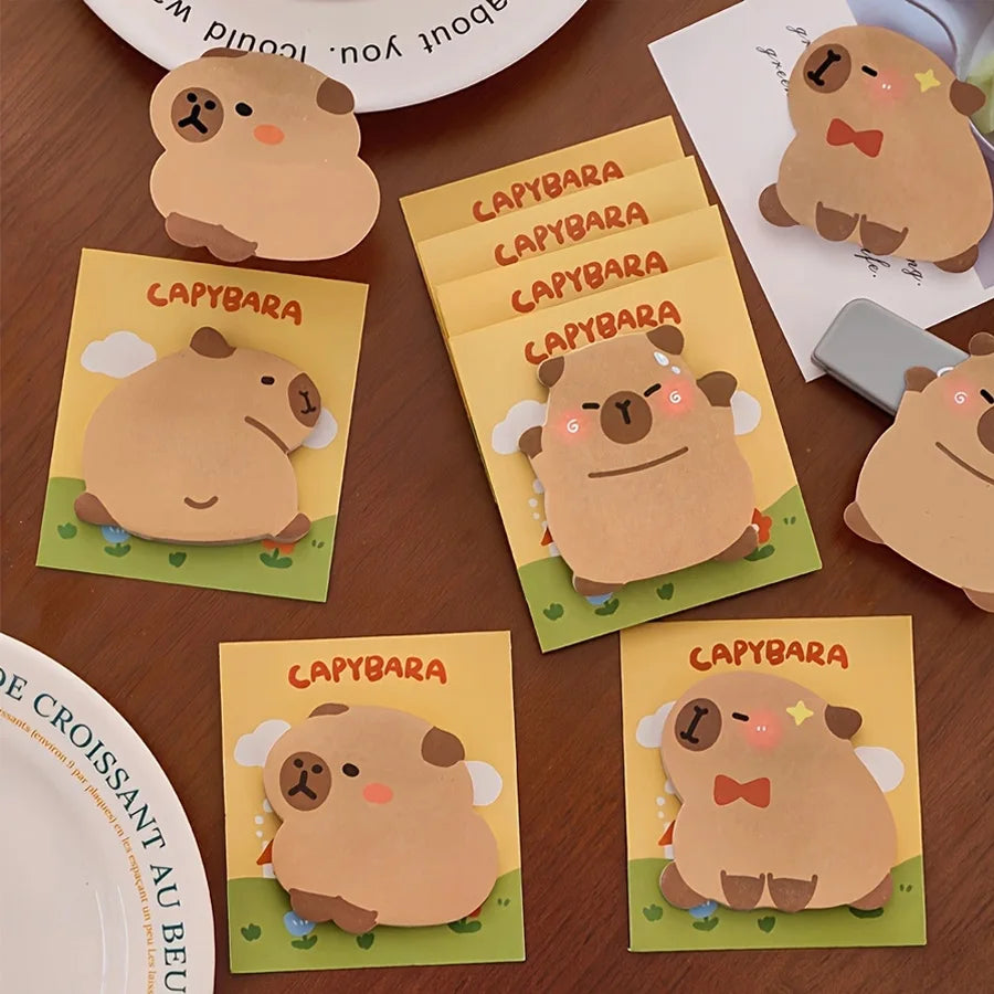 2-4pcs Sticky Notes Cartoon Capybara Sticky Notes Self-adhesive Memo Pad To Do List Planner Sticker Notepad Stationery Supply