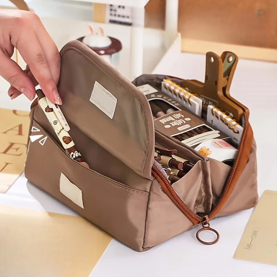 Kawaii Girly Pencil Case Large Capacity Female Student Stationery Bag High Value Pencil Bag Multifunctional Learning Supplies