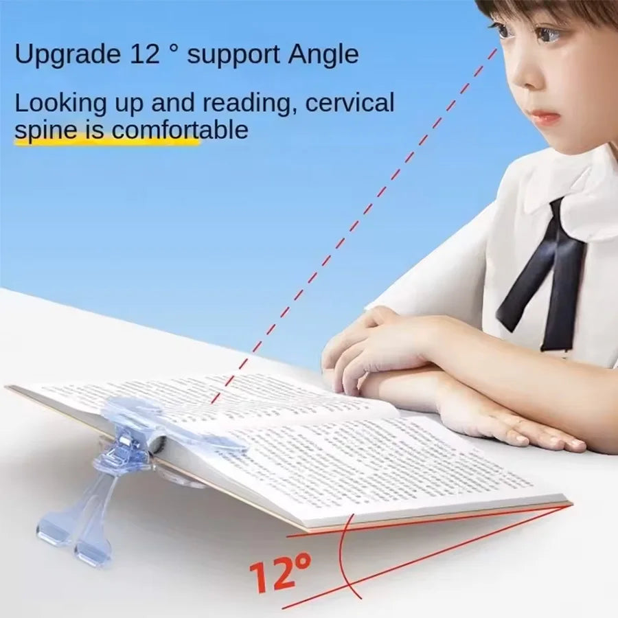 12° Support Angle Reading Aid Fixed Book Clip Anti-slip Visible Reading Book Marker Clip Creative Comfortable Books Fixed Clip