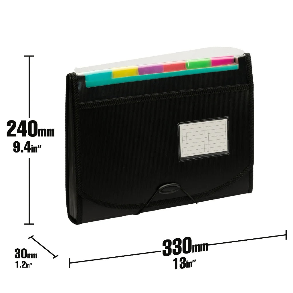 File Folders 13 Pockets, Expanding File Folders Organizer, Expandable Binder Document Organizer File Folder with Dividers Tabs