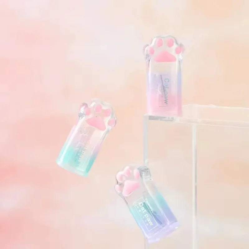 1pcs Gradient colored cat paw pencil sharpener cute cat shaped student office stationery pencil sharpener