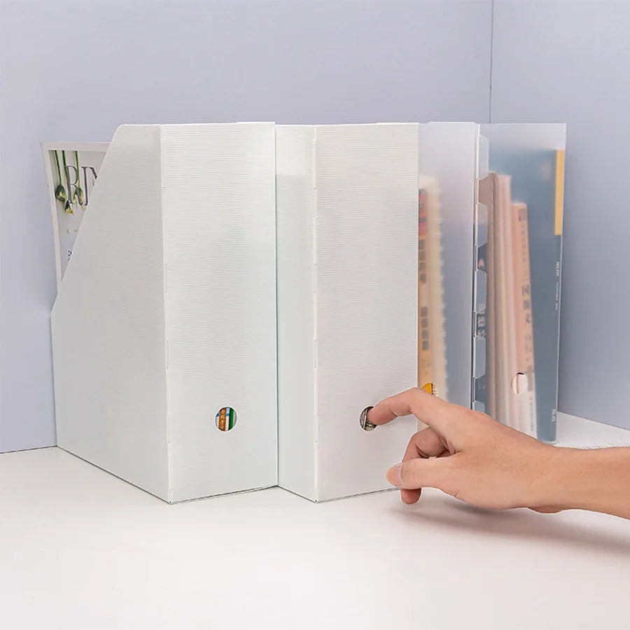 1pc Desktop Storage Book Standing Box File Rack Piece Frame Storage Box Book Standing Rack Data Rack Stationery Rack