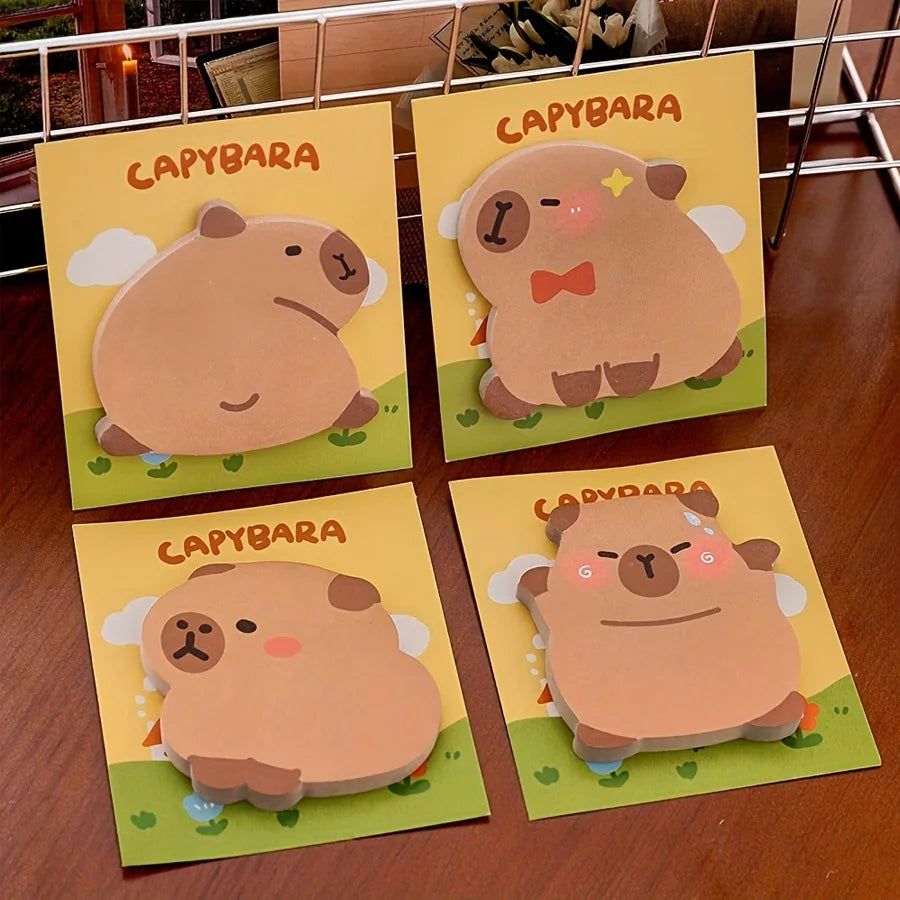 2-4pcs Sticky Notes Cartoon Capybara Sticky Notes Self-adhesive Memo Pad To Do List Planner Sticker Notepad Stationery Supply
