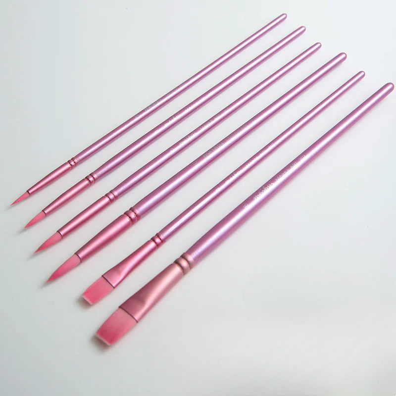Watercolor Brush Set Soft Head Nylon Hair Water Chalk Art Round Head Flat Head Oil Brush Student painting supplies