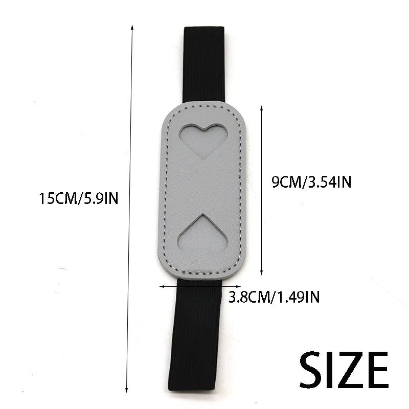 Heart-Shaped PU Leather Pen Holder with Elastic Band Secure Notebook Organizer for Office School Deskfor Students Professionals