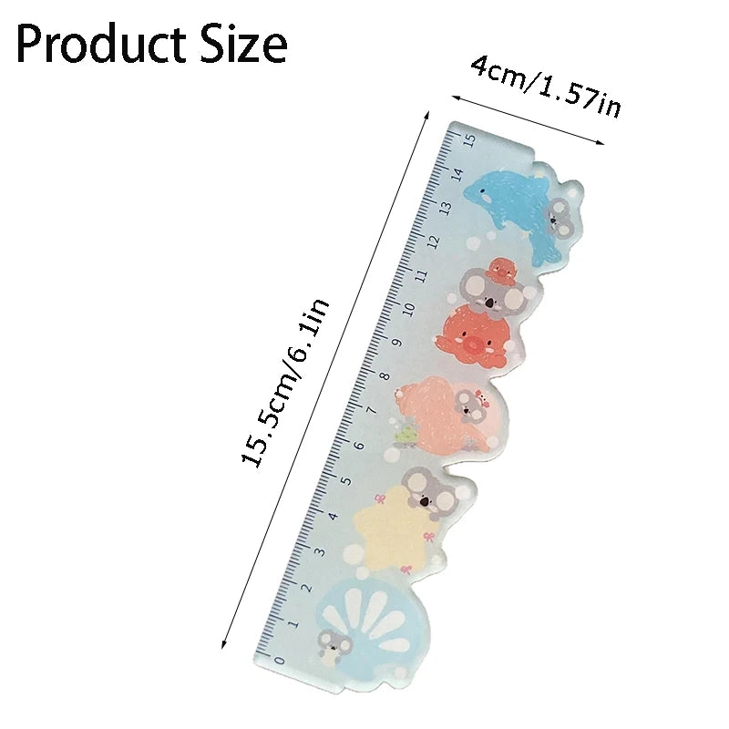 Koala animal-shaped ruler, cartoon cute tool ruler, stationery measuring ruler, school office supplies