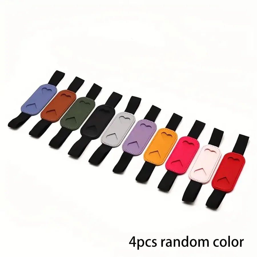 Heart-Shaped PU Leather Pen Holder with Elastic Band Secure Notebook Organizer for Office School Deskfor Students Professionals