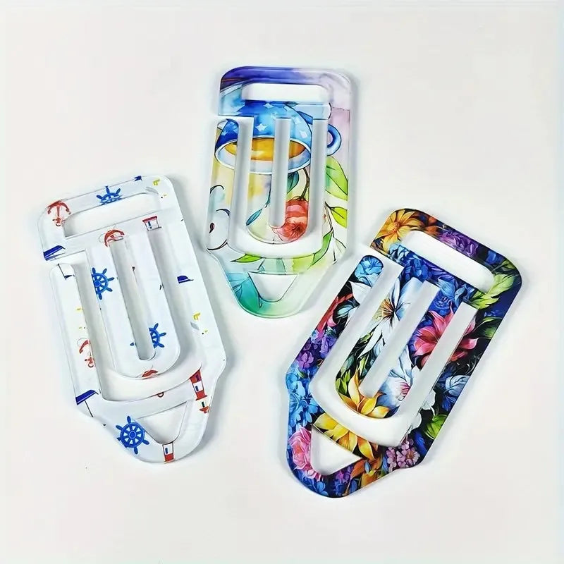 2pcs acrylic paper clip bookmarks, student books, notes, file card holders, student school office
