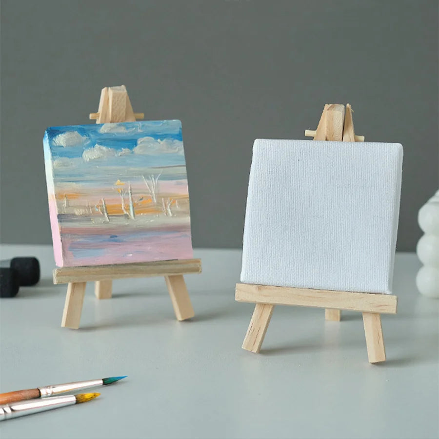 1pc Mini Easel Artists Shelf Canvas Set Desktop Painting Kids Craft DIY Drawing Small Table Tripod Easel Display Holder Wood