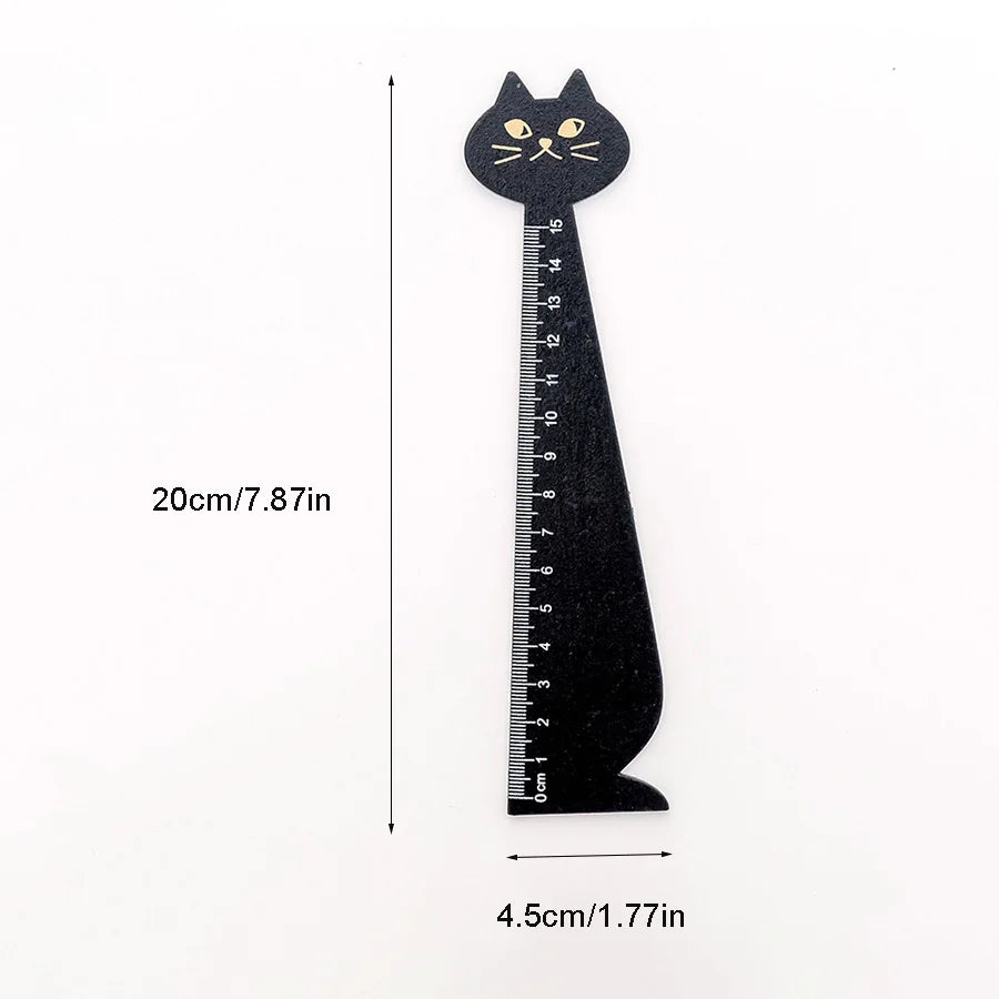 15cm Cute Cat Straight Ruler Wooden Kawaii Tools Stationery Cartoon Drawing Gift Office School Supplies Kitty Measuring