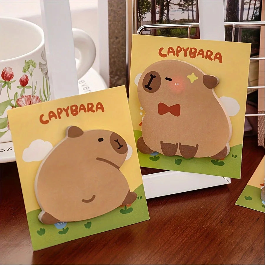 2-4pcs Sticky Notes Cartoon Capybara Sticky Notes Self-adhesive Memo Pad To Do List Planner Sticker Notepad Stationery Supply