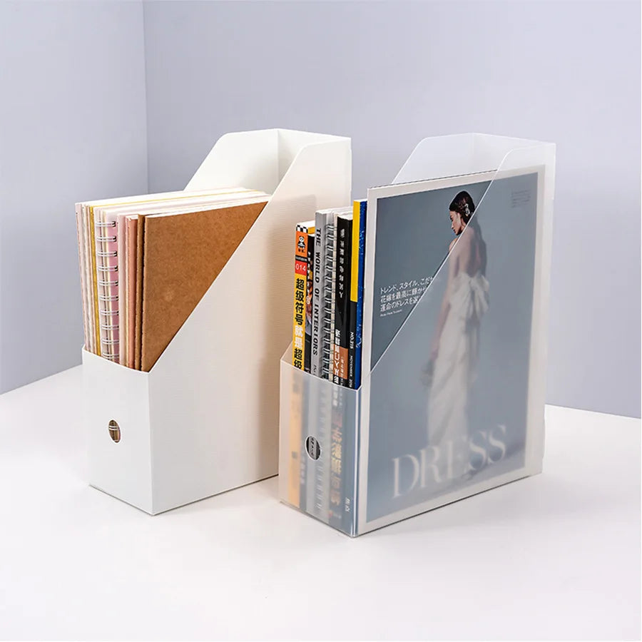 1pc Desktop Storage Book Standing Box File Rack Piece Frame Storage Box Book Standing Rack Data Rack Stationery Rack