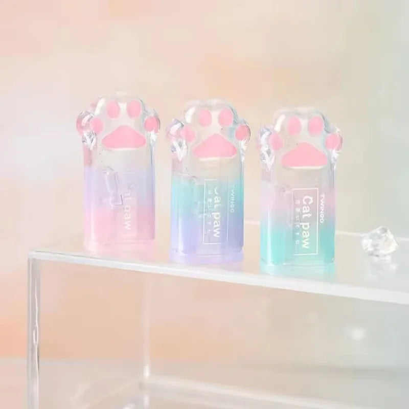 1pcs Gradient colored cat paw pencil sharpener cute cat shaped student office stationery pencil sharpener