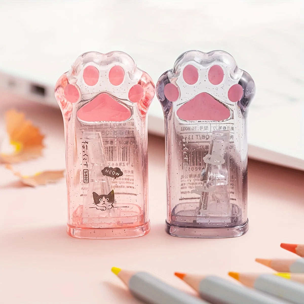 Cat Paw Pencil Sharpener  Manual Pencil  Sharpener  Acrylic  Pencil Sharpener Stationery Gift  Cute Stationery for Art