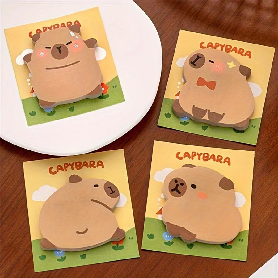 2-4pcs Sticky Notes Cartoon Capybara Sticky Notes Self-adhesive Memo Pad To Do List Planner Sticker Notepad Stationery Supply