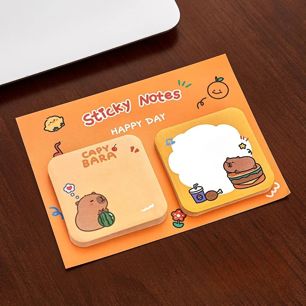 10pcs cartoon animal set sticky notes, portable Kawaii stationery sticky notes, student notebooks and notepads