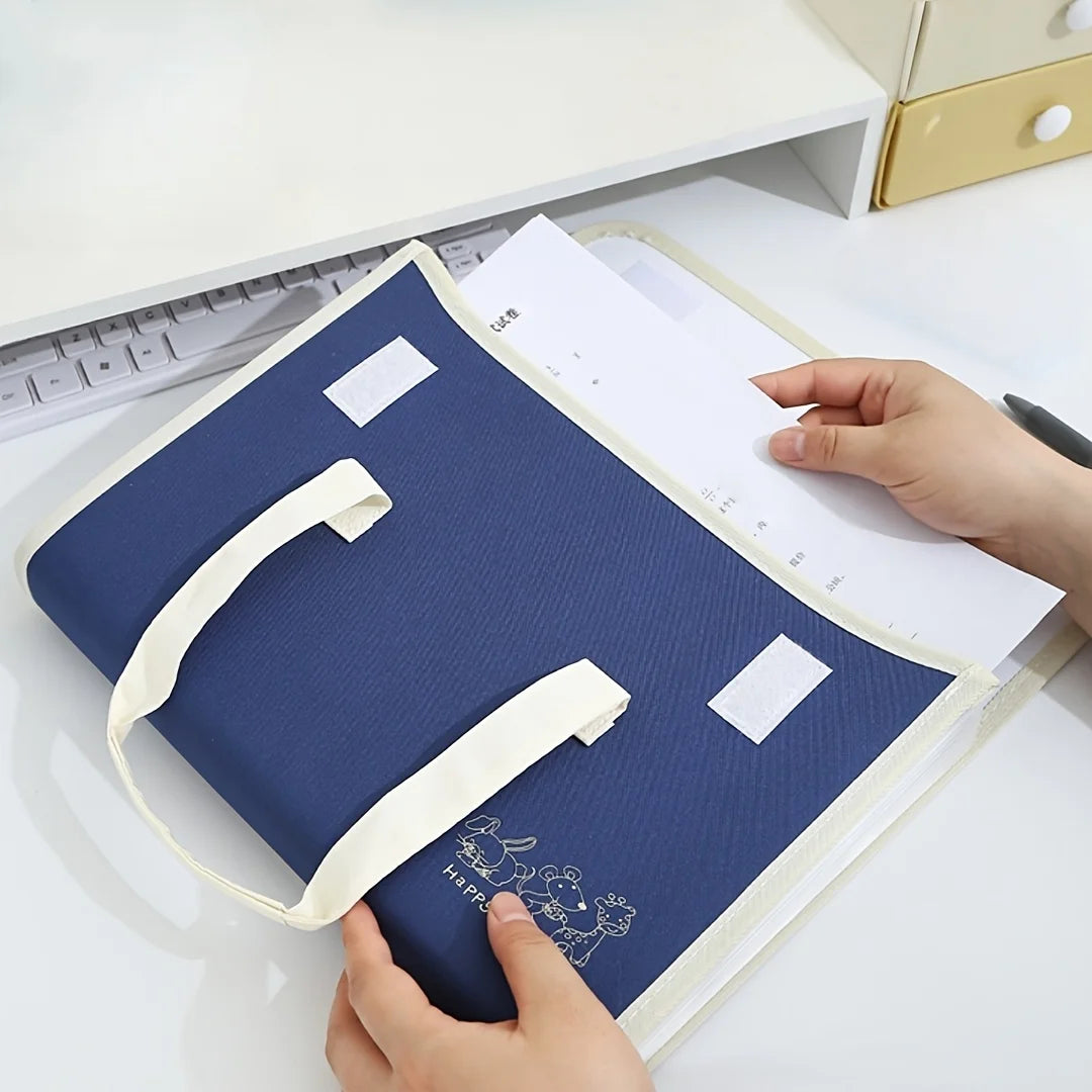 13-layer folder, file bag, storage bag, A4 clip storage bag, suitable for school, home and office