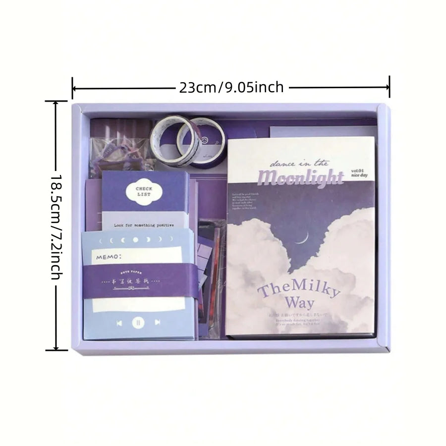 A Set of Creative Diary and Ledger Kit Washpaper Tape Including Decorative Stickers Stationery School Supplies Office