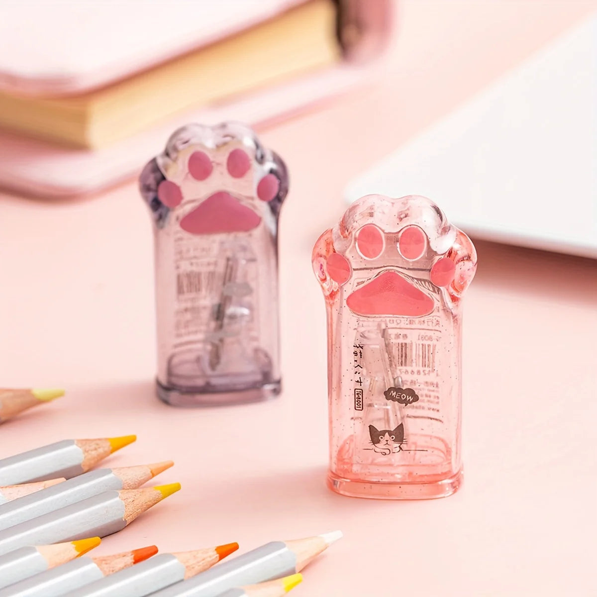 Cat Paw Pencil Sharpener  Manual Pencil  Sharpener  Acrylic  Pencil Sharpener Stationery Gift  Cute Stationery for Art