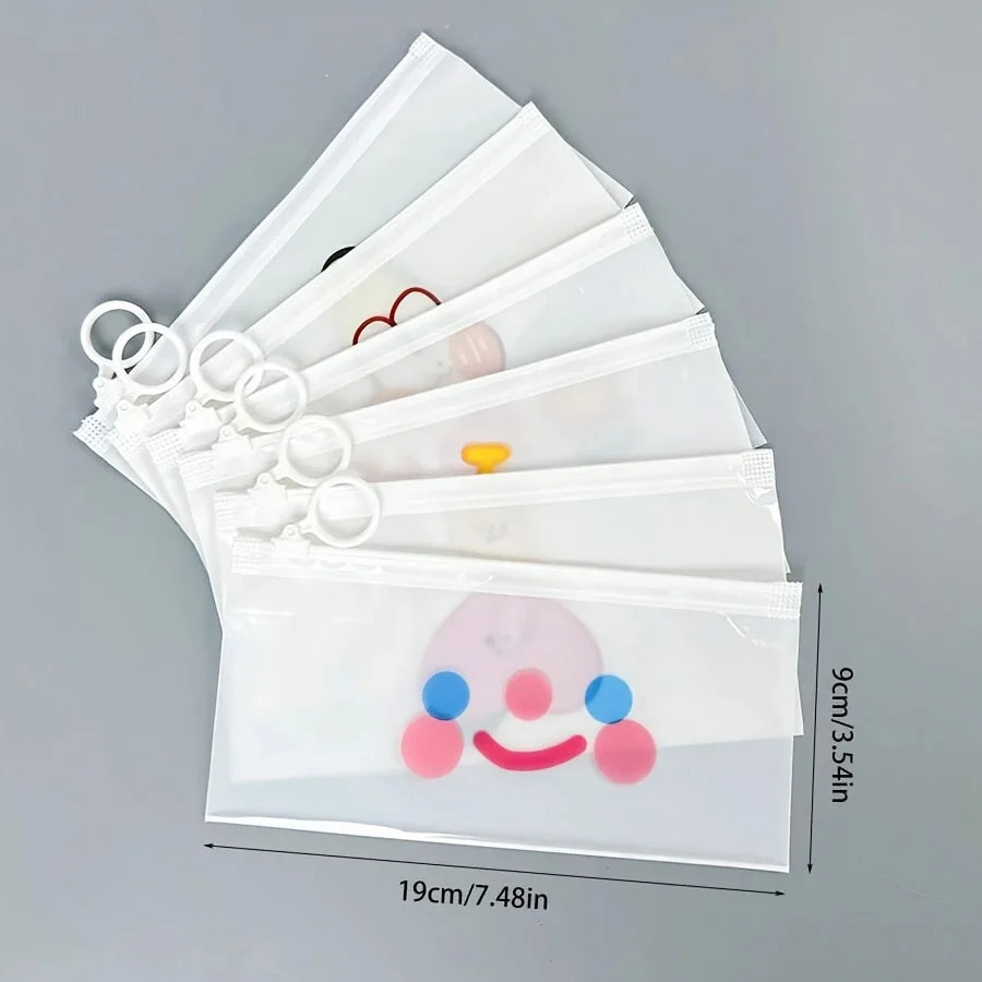 1 pack of 6pcs transparent organizing bag, daily office, daily life storage bag bills, student documents,  pencil case,office